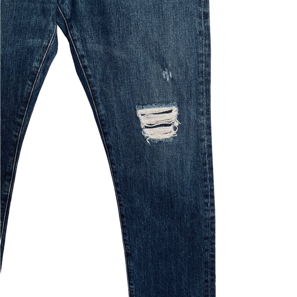 Point Sur Shoreditch Straight Leg Raw Hem Denim Jeans Patch Distressed sz 28 - Picture 5 of 15